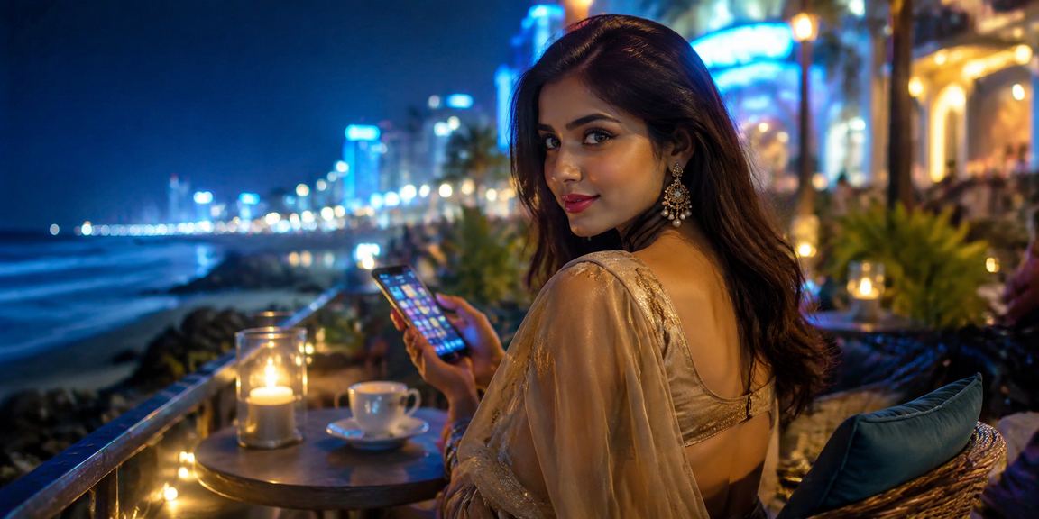 A Bangladeshi member enjoying b88 casino on mobile at Cox's Bazar beach